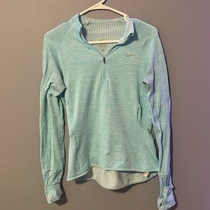 Light blue Nike quarter zip ribbed